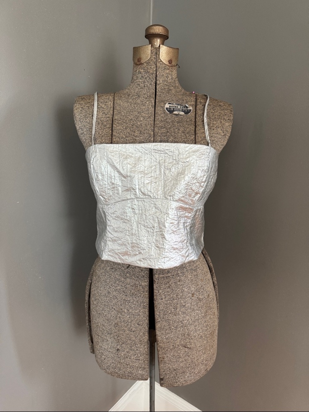 NWOT Zara Silver Satin Crop Top